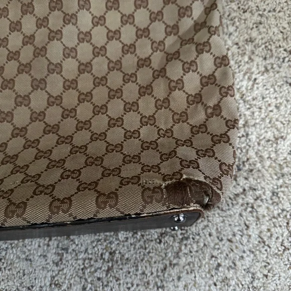 Vintage Gucci Beige and Brown GG Canvas Tote As Is - Picture 12 of 13